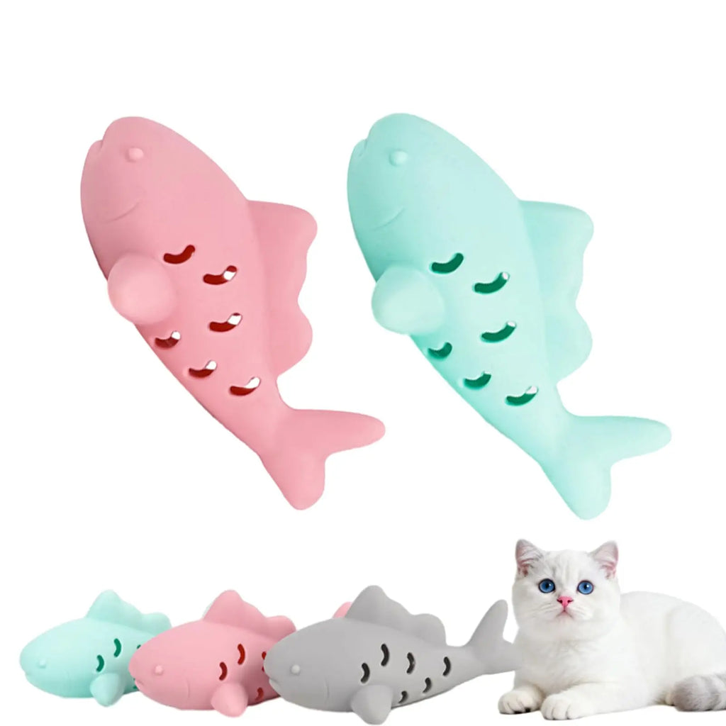 Fish-Shaped Cat Chew Toy - Dental Treat Dispenser Puzzle, Safe Silicone, No Battery, Interactive Pet Snack Game Oasis Select