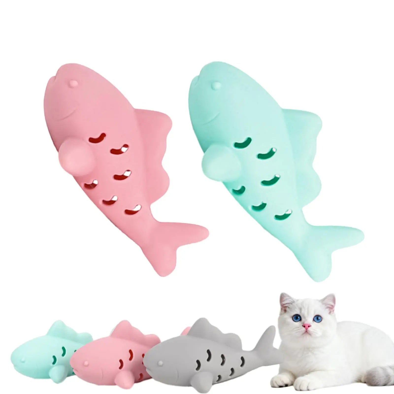 Fish-Shaped Cat Chew Toy - Dental Treat Dispenser Puzzle, Safe Silicone, No Battery, Interactive Pet Snack Game Oasis Select
