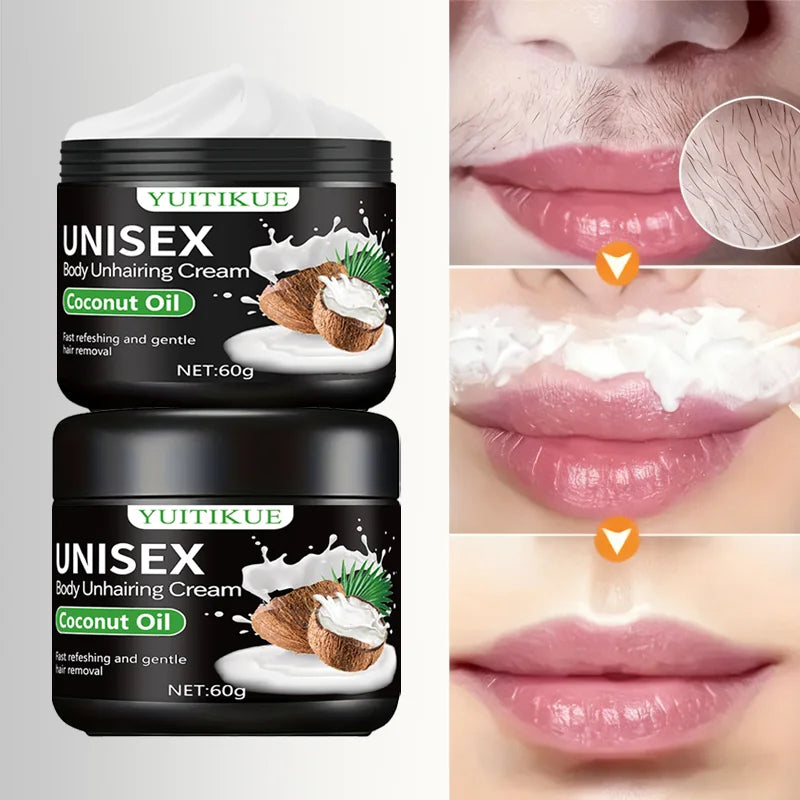 YUITIKUE Hair Removal Cream 60g – Coconut Oil & Aloe Unisex