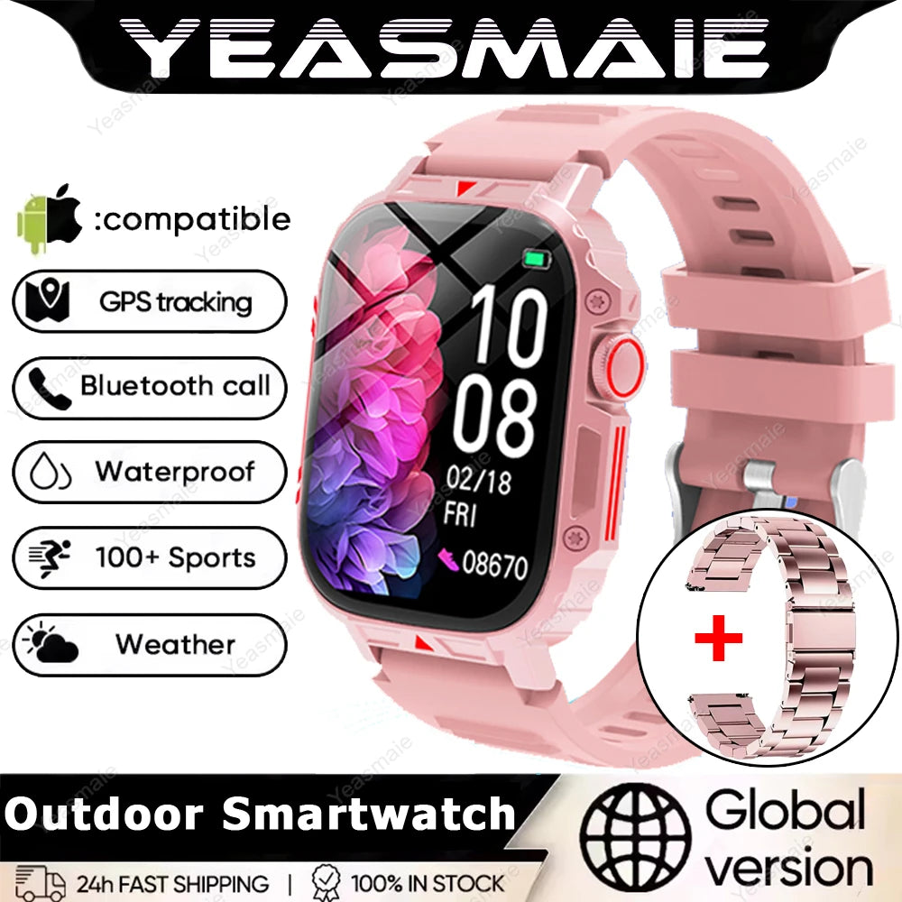 Rugged Military Smart Watch 1.95" Bluetooth Fitness Tracker