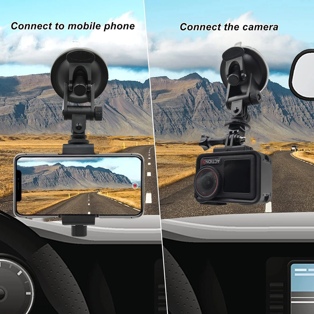 Suction Cup Windshield Mount for GoPro, Insta360 & DJI