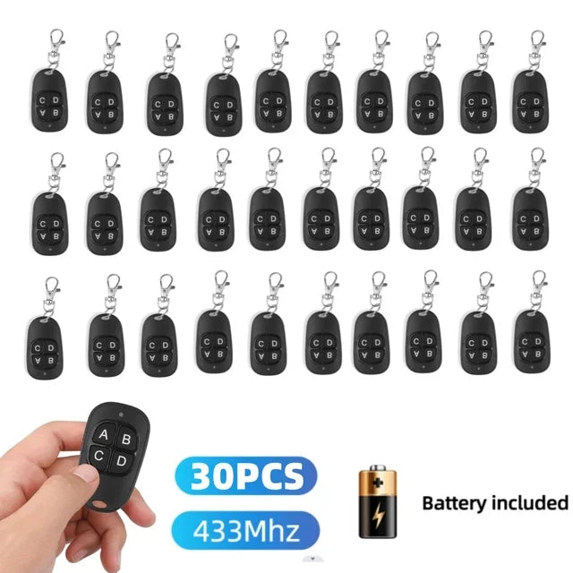 433 Mhz RF Copy Remote Control Key 433.92mhz 4CH Transmitter Duplicated Cloning Code Car Key Fob Electric Garage Door Opener Oasis Select 30PCS