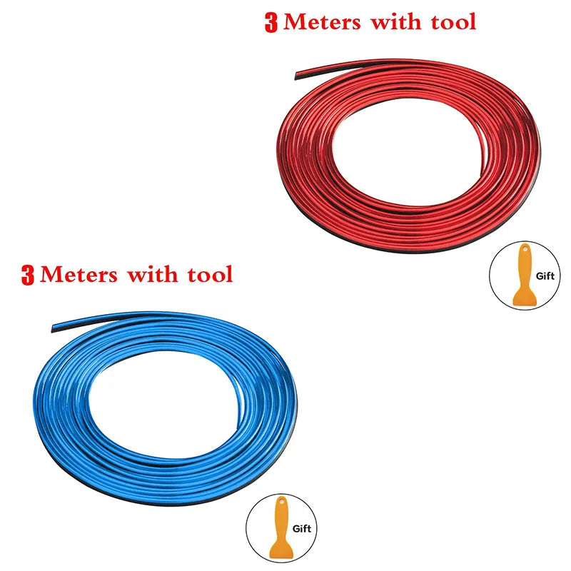 1/2pc Universal Car Moulding Decoration Flexible Strips Interior Auto Mouldings Car Cover Trim Dashboard Door Edgein Car-styling Oasis Select 3M Mix-2pcs 7