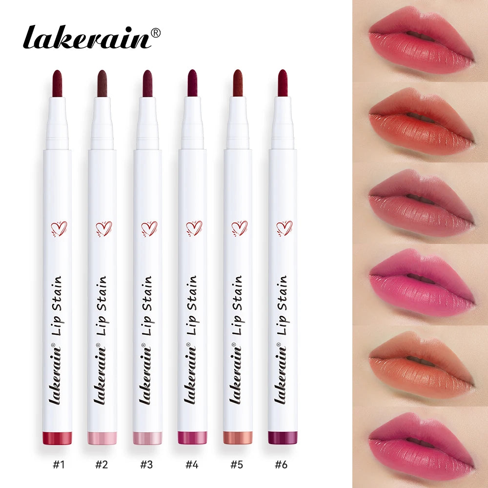 6Colors Lip Stain Pencil Liquid Lip Liner Waterproof Plumping Lip Tint Natural Matte Nude Brown Long Lasting Beauty Makeup Pen Oasis Select