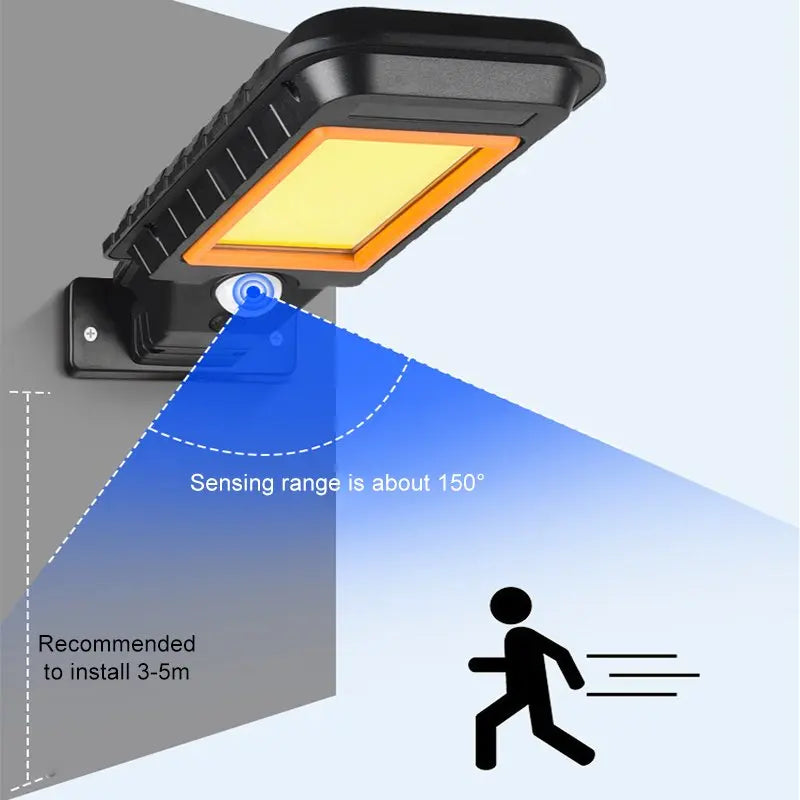 Outdoor Lighting Solar Lights Intelligent Sensing Wall Lamp with Remote Control 128*COB Street Lamps Courtyard Light Oasis Select