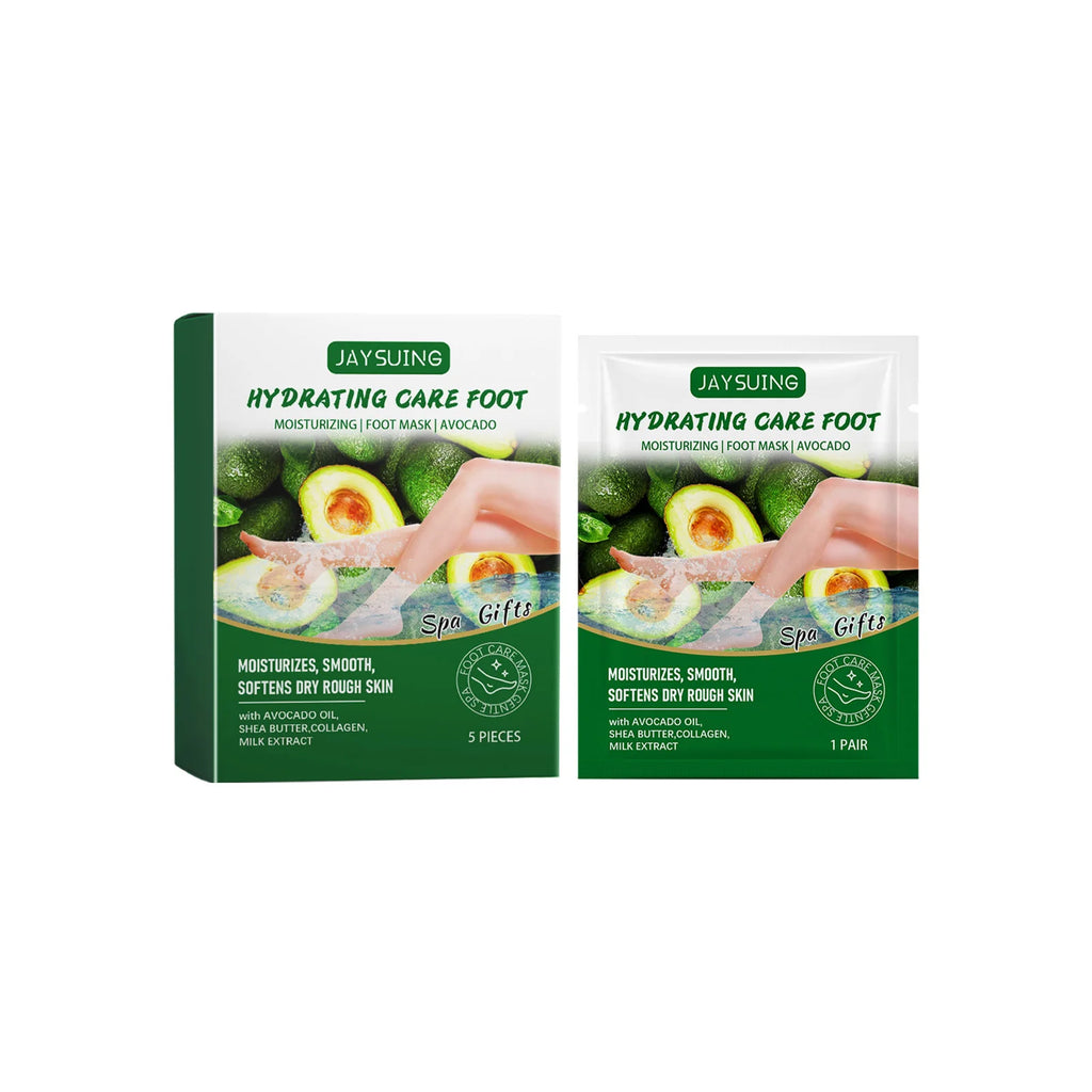 Exfoliating Foot Mask Anti Cracked Remove Dead Skin Heel Calluses Enhances Elasticity Moisturize Brighten Soften Feet Skin Care Oasis Select Avocado 5pcs