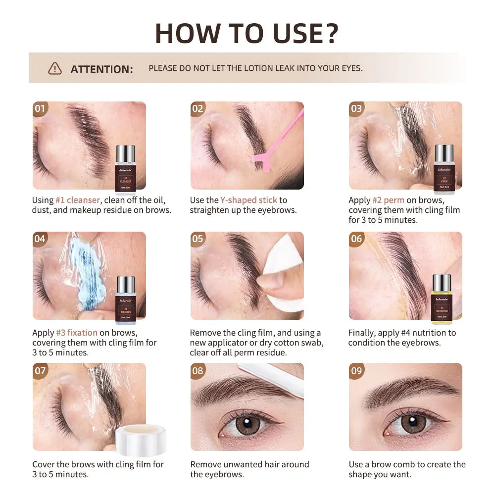 Semi-permanent Brow Lift Perming Brow Lamination Kit Professional With Cling Film Nutrition Keratin Perming Lotion For Home Use Oasis Select
