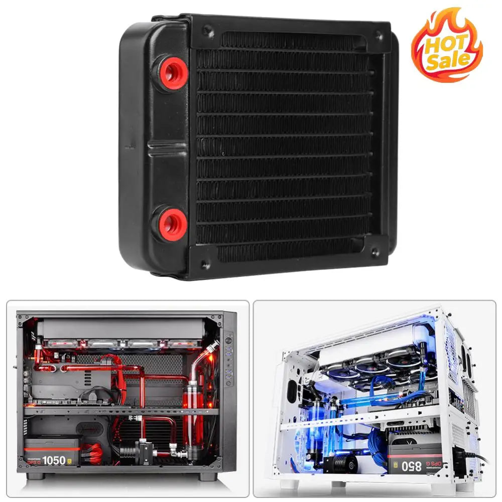 120mm Water Cooling Radiator G1/4 Thread Water Cooling Heat Exchanger Radiator 10 Pipe Computer PC Water Cooling System Part Oasis Select