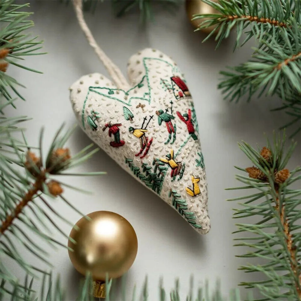 Christmas Heart Cross Stitch Embroidery Kit | Needle & Thread