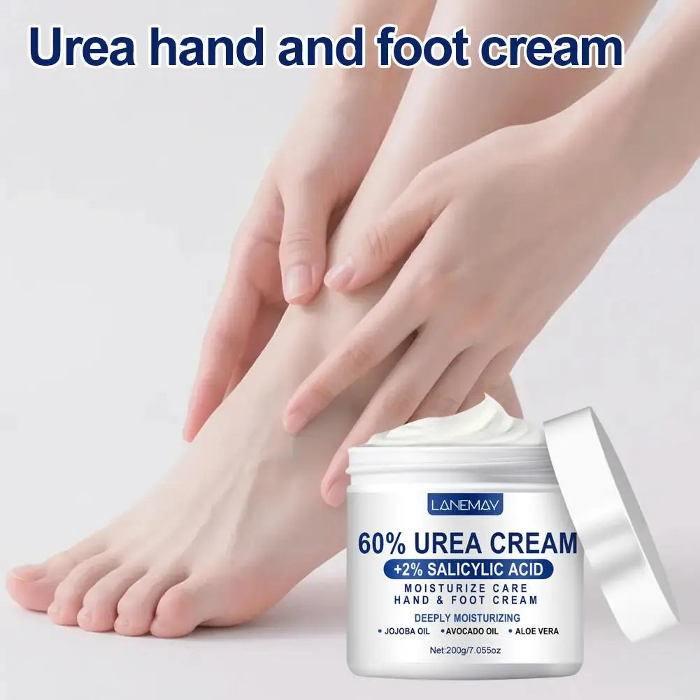 Urea Cream 60% & Salicylic Acid 2%, Foot Cream for Dry Cracked Heels Feet Knees Elbows Hands, Moisturizing Hand Foot Cream 200g Oasis Select