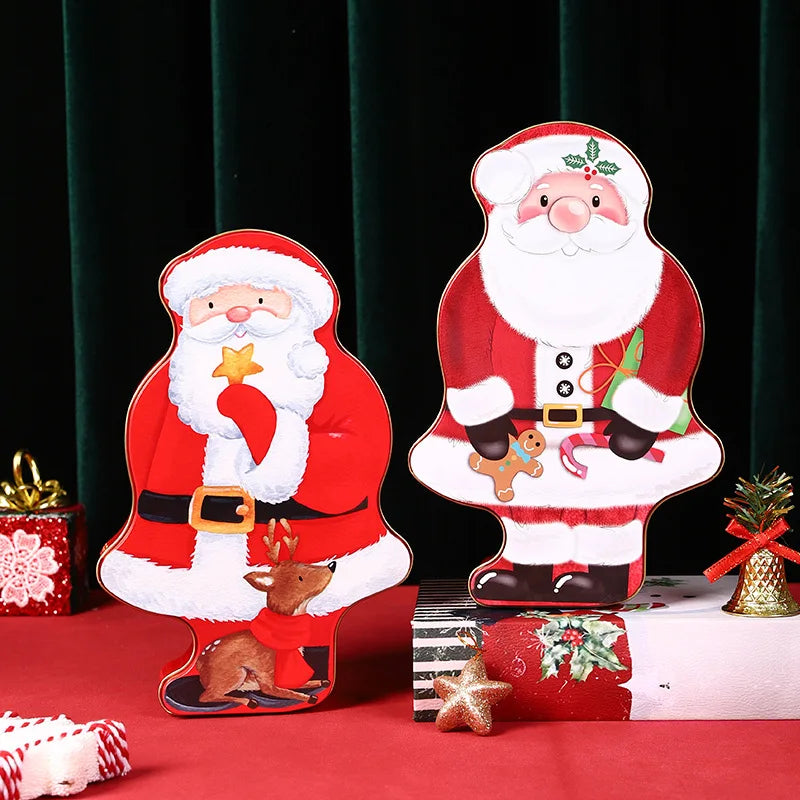 Tinplate Box Santa Claus Storage Box Candy Box Biscuit Box Snack Box Multi Functional Piggy Bank Gift Packaging Box Oasis Select