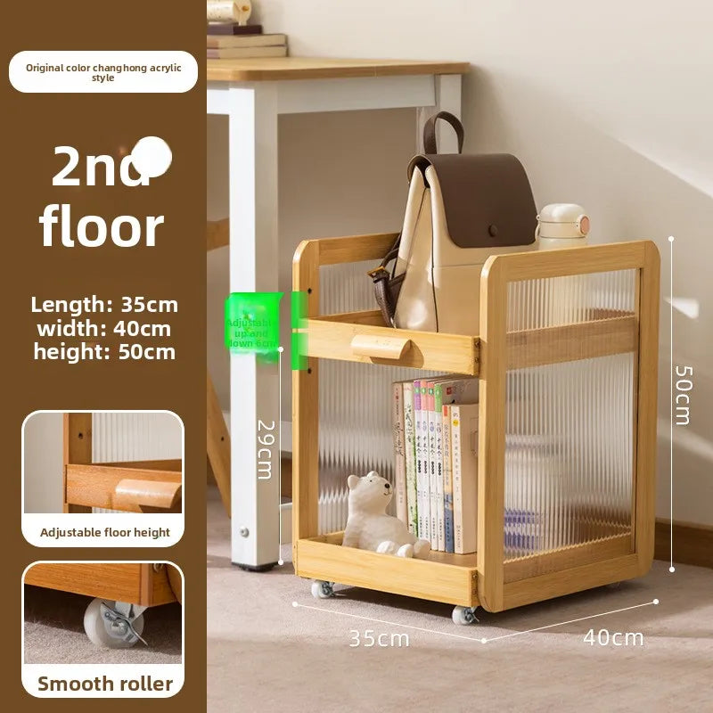 School bag shelf, removable trolley, book storage rack, artifact, household multi-layer schoolbag table Oasis Select Changhong primary-2