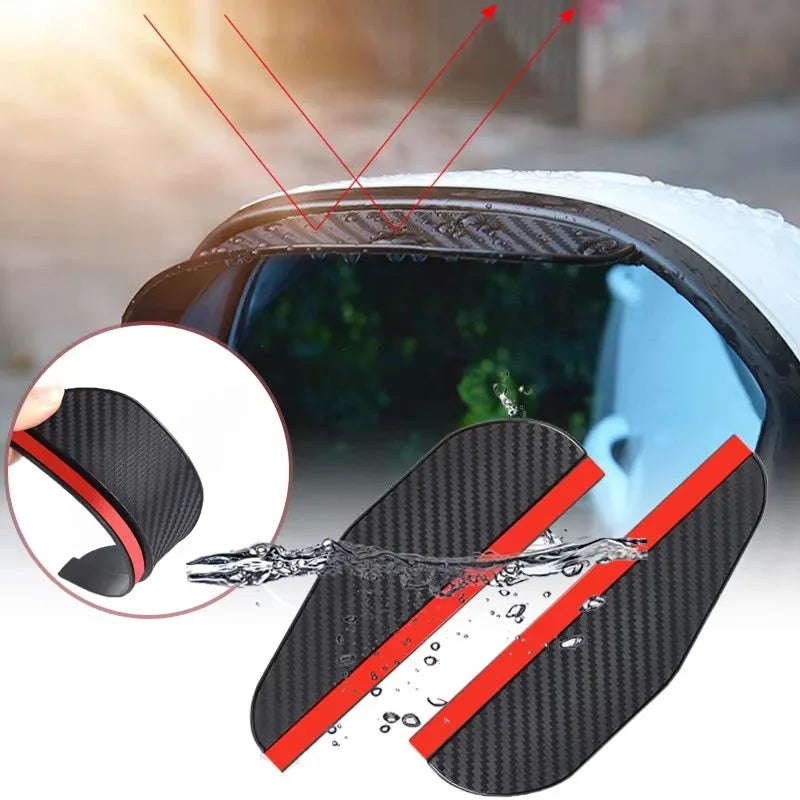 1/5pair Car Rearview Mirror Rain Shield Rain Eyebrow Rain Cover Universal Carbon Fiber Rear View Side Mirror Rain Eyebrow Shield Oasis Select