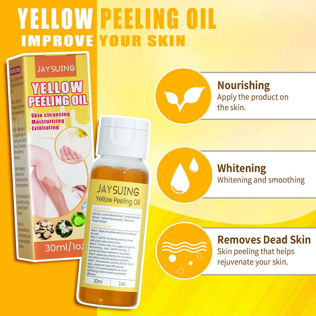 Jaysuing Yellow Peeling Oil – Brighten & Exfoliate Face & Body Exfoliating Peeling Oil Oasis Select