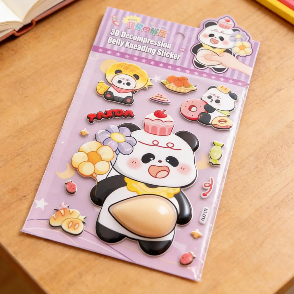 Squishy Stickers Cartoon Soft Cute Belly Pinching and Relaxation Stickers Rabbit Animal Panda Furong Skin 3D Stickers kids Gift Oasis Select