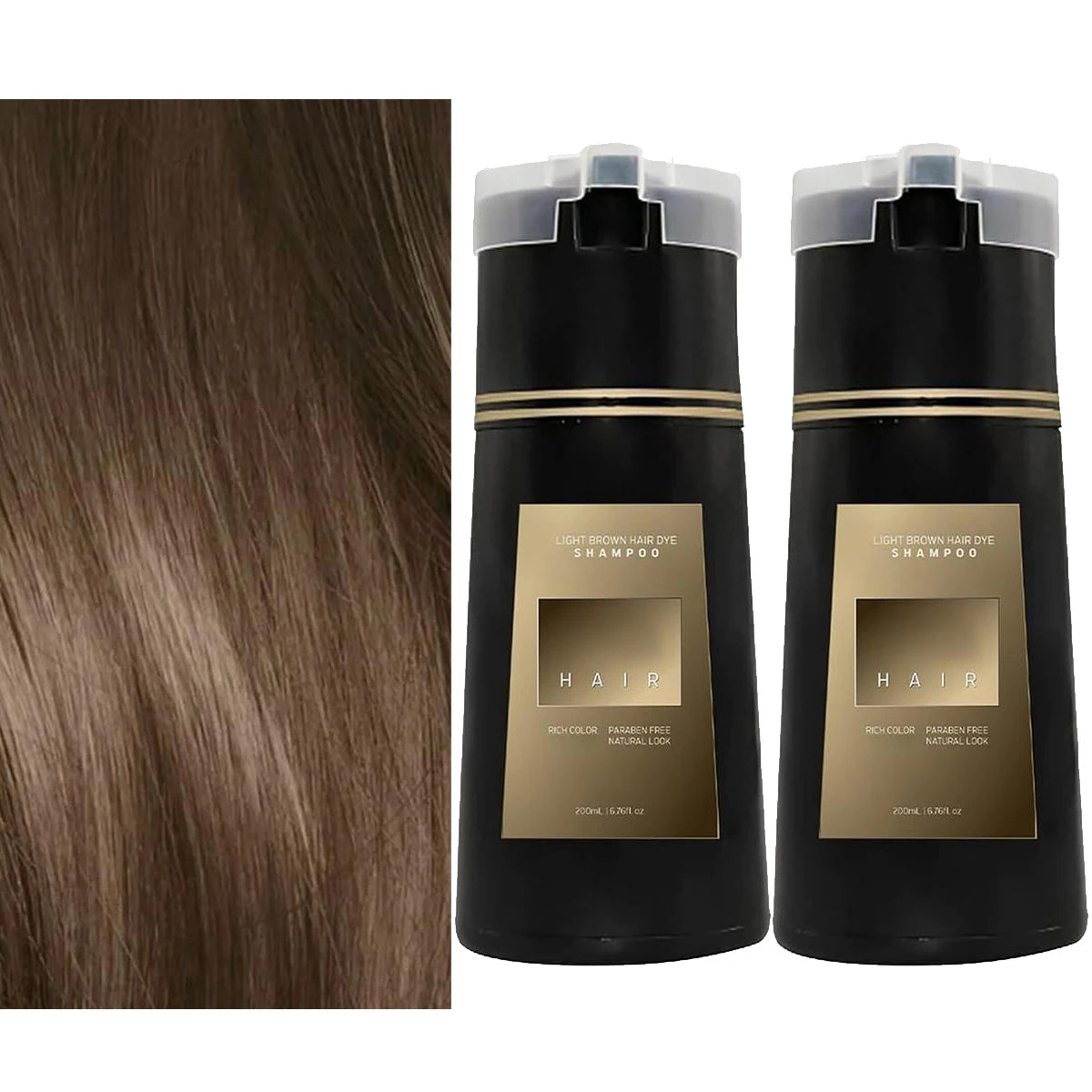 1/2/3PCS Black Hair Dye Shampoo Nova Hair Instant Dye Shampoo,Hair Dye Coloring For Gray Hair Long Lasting Color in Minutes Oasis Select 2pcs-light brown