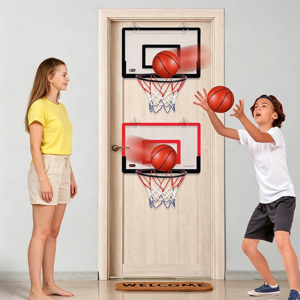 Mini Basketball Hoop for Desk No-Drill Wall Mount Foldable Stress Relief Game for Office & Bedroom Oasis Select