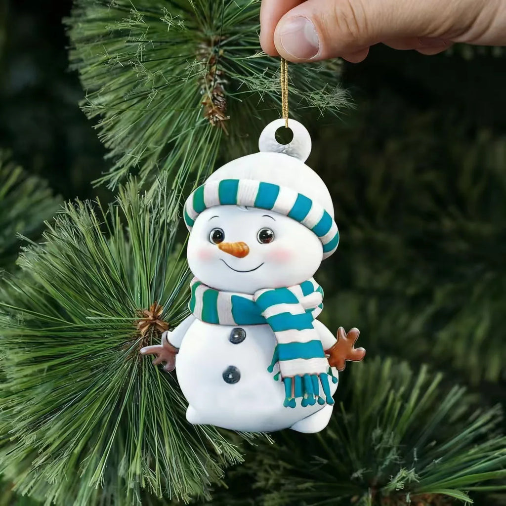 Cross border new product acrylic flat Christmas rainbow snowman set holiday gift home Christmas tree decoration pendant Oasis Select Style4