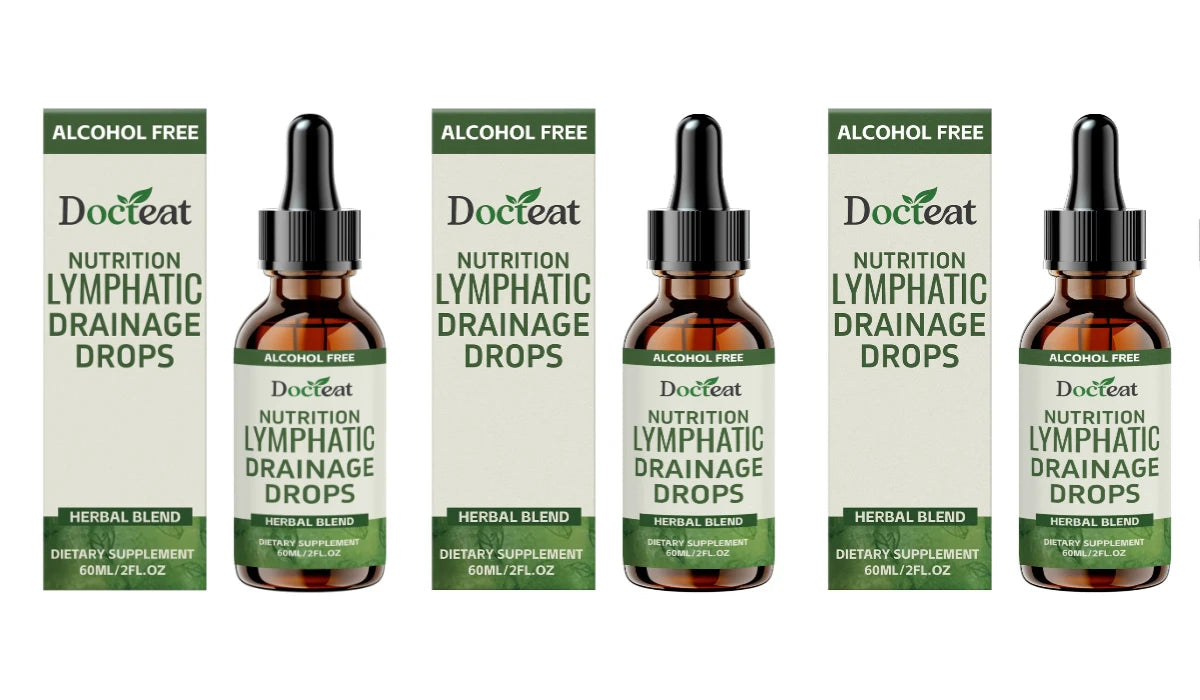 Docteat Lymphatic Drops 60ml | Vitamin B12, Zinc & Dandelion Root Herbal Liquid Supplement Oasis Select 3 bottles