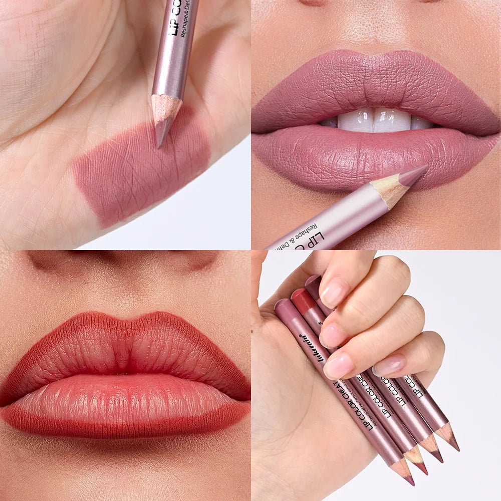 Matte Lip Pencil Waterproof Contour Brown Lip Liner Stain Hot Waterproof for Lips Permanent Lips Profiler Long Lasting Lipsticks Oasis Select