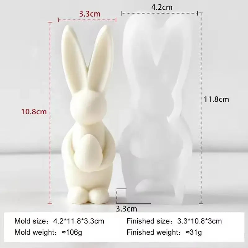 DIY Easter Bunny Egg Silicone Candle Mold for Handmade Aroma Gypsum Epoxy Resin Soap & Candle Making Supplies Oasis Select A