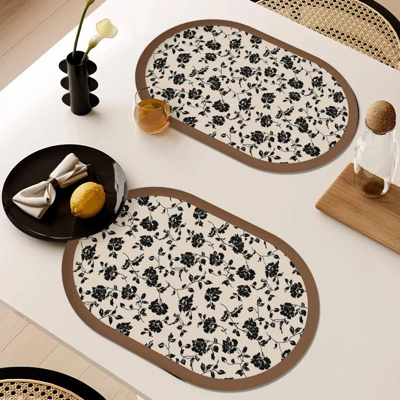 French Waterproof Leather Placemat Grease-proof Washless Placemat Dishes Scalder-proof Thermal Insulation Mat Western Placemat Oasis Select G1 30 x 50cm