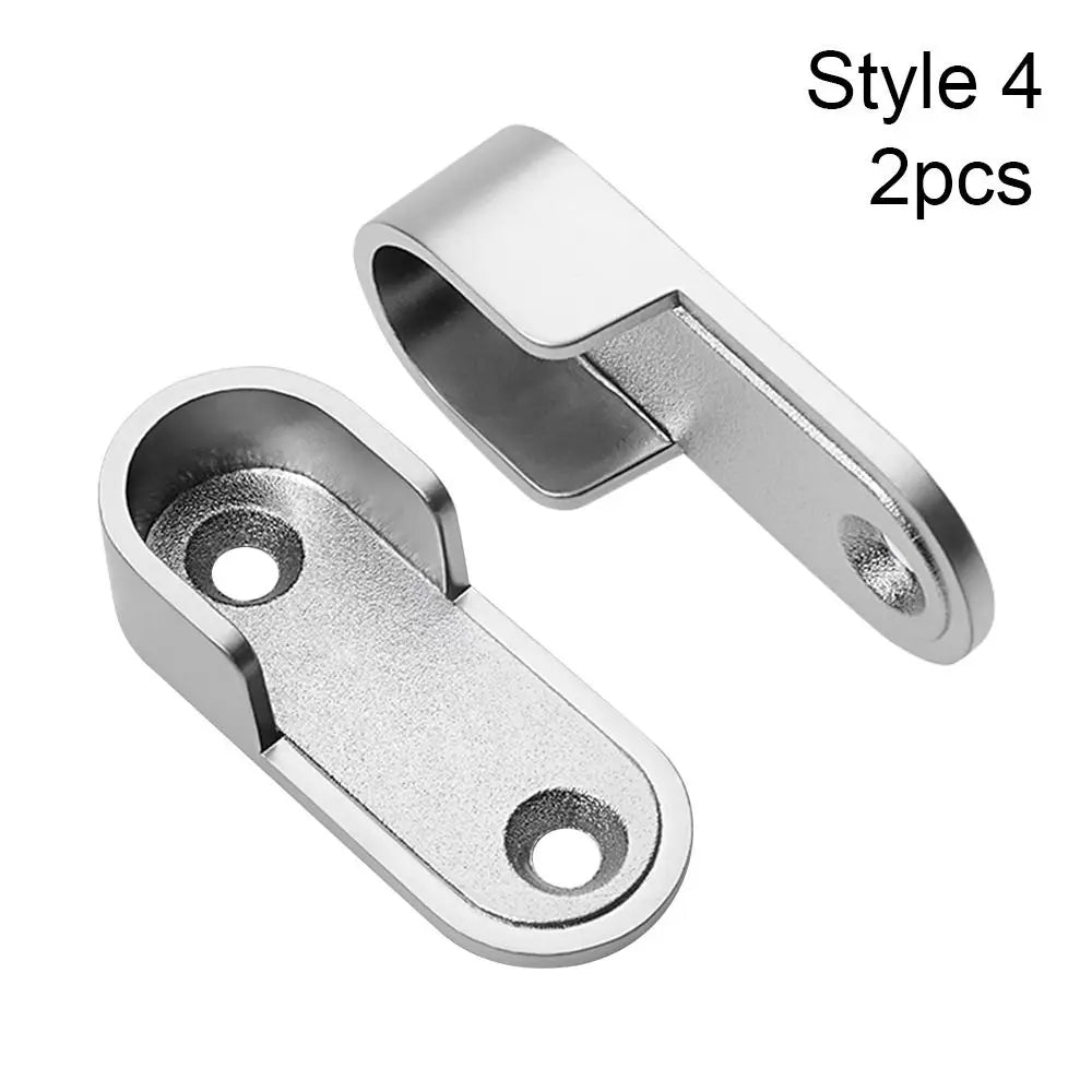 Zinc Alloy U-Shape Closet Rod Holders | Pole Sockets Set of 2