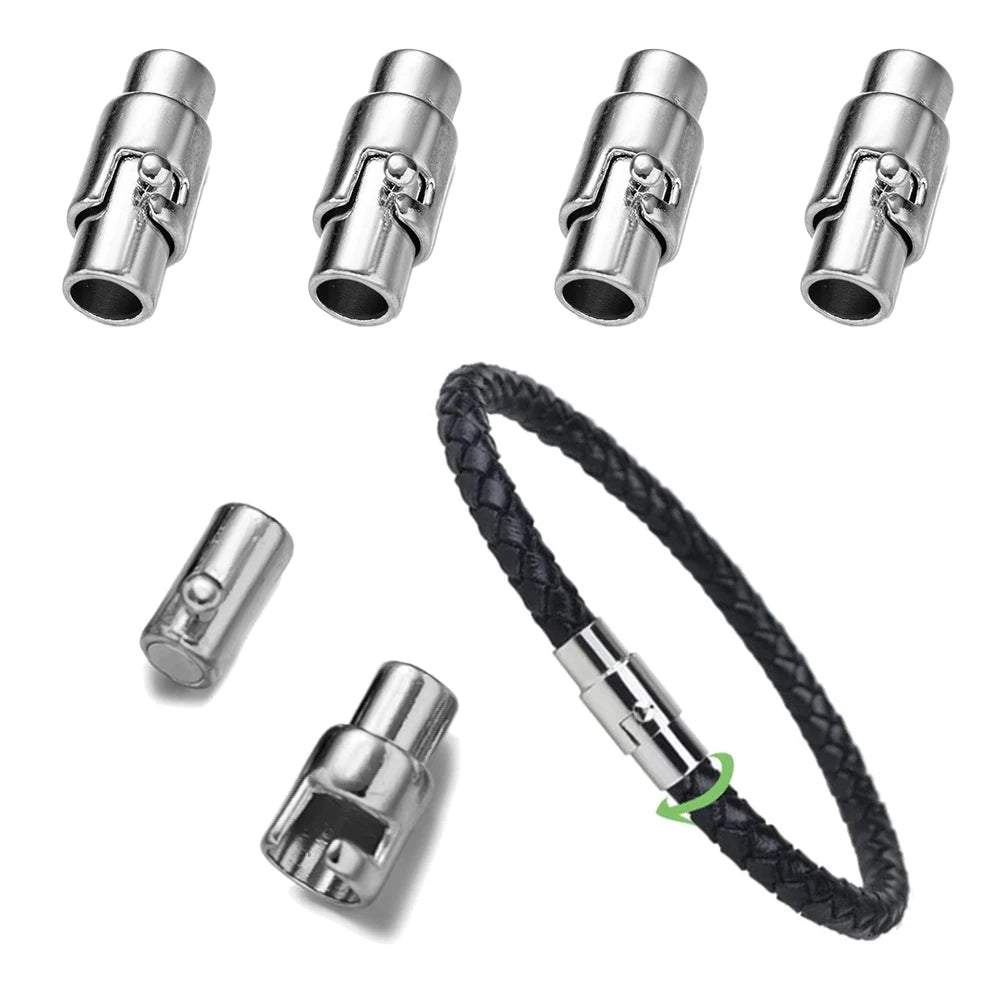 5Sets Leather Cord End Caps Magnetic Locking Clasps Closures Buckle for DIY Leather Bracelet Kumihimo Jewelry Making Supplies Oasis Select