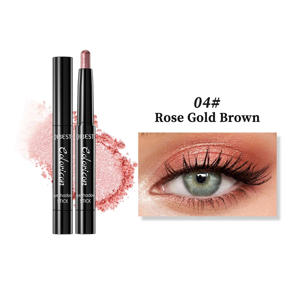 QiBest Glitter Eyeshadow Stick – Shimmer Highlighter & Liner