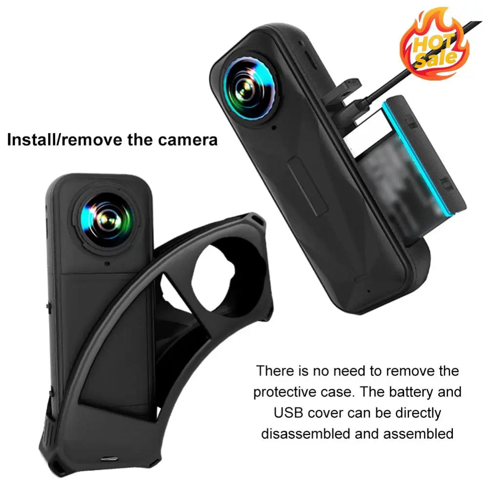 Silicone Protective Case Camera Lens Protector Anti-drop Camera Protector Cover Dustproof for Insta360 X5 Camera Accessories Oasis Select