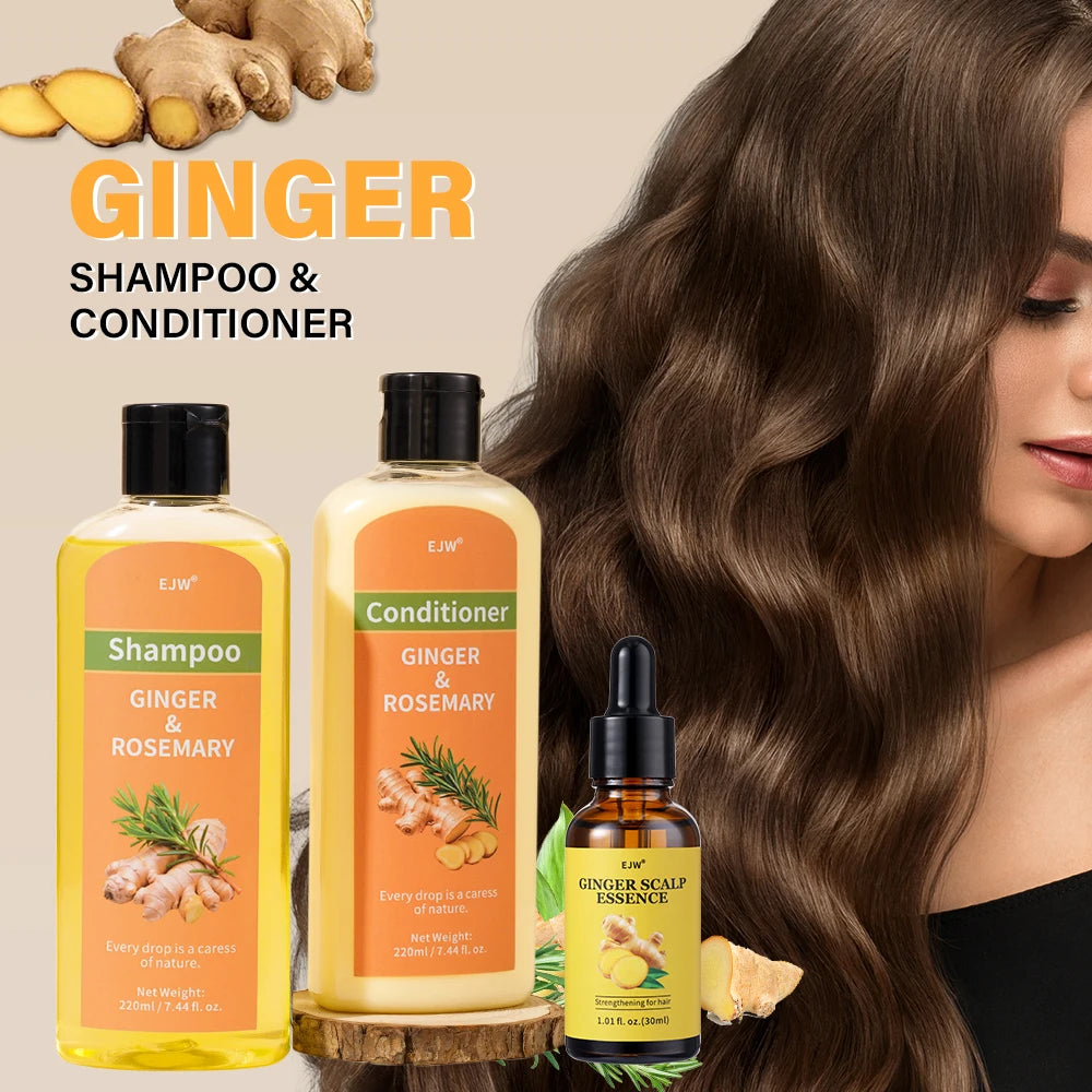Ginger Shampoo & Conditioner Set for Thinning Hair | Men & Women Hair Care Set Oasis Select 3PCS