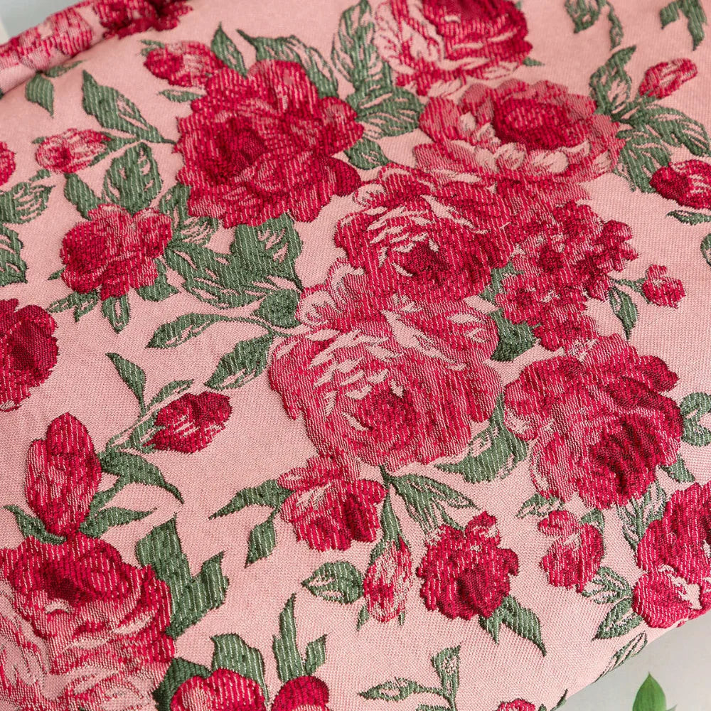 1pc Vintage Red Rose Makeup Bag Rose Pattern Makeup Bag Makeup Storage Bag Cute Daily Washing Bag Oasis Select