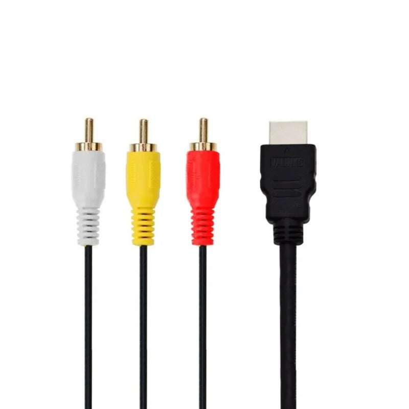 1.5M HDMI-Compatible HDTV Male To 3 rca AV Conversion TV Set-Box DV DVD Audio Video Cable to 3rca Digital Wire Converter Adapter Oasis Select