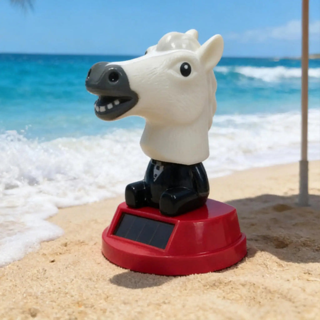Car Ornament Solar Ornament Bobblehead Doll horse Shape Ornament Gift Creative Interior Car Supplies Car Dashboard Ornament Oasis Select