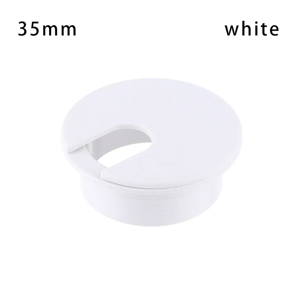 25-80MM Computer Grommet Table Cable Outlet Port Desk Wire Hole Cover Buckle Line Organizer Desk Table Cable Fastener Hardware Oasis Select 35mm white