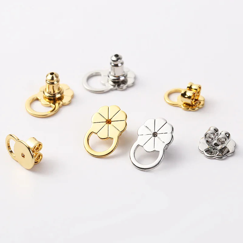 10pcs 18K Gold Earring Lifter Backs Replacements Hypoallergenic Secure Ear Locking for Studs Posts Heavy Droopy Jewelry Making Oasis Select