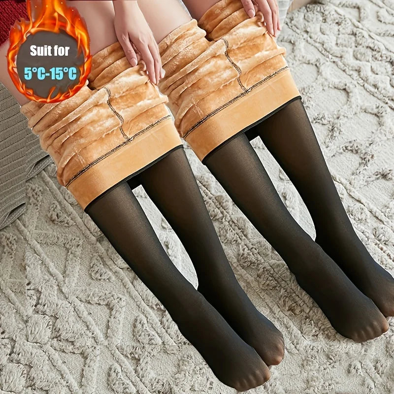 Insulated Tights Women Warm Tights for Winter Leg Warmers Thermo Pantyhose Women's Warm Fleece Lined Tights Thermal Stockings Oasis Select