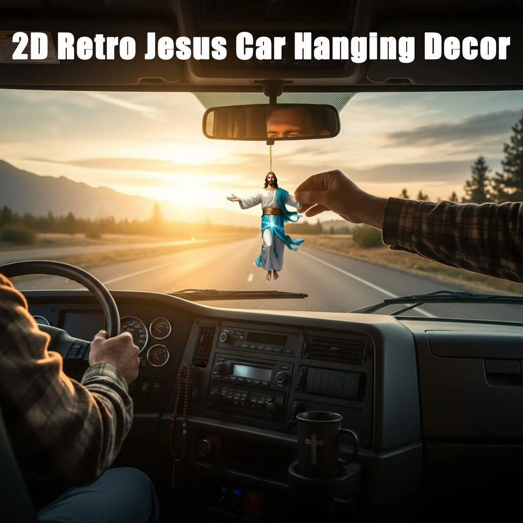 2D Acrylic Jesus Car Ornament | Faith Hanging Pendant Gift