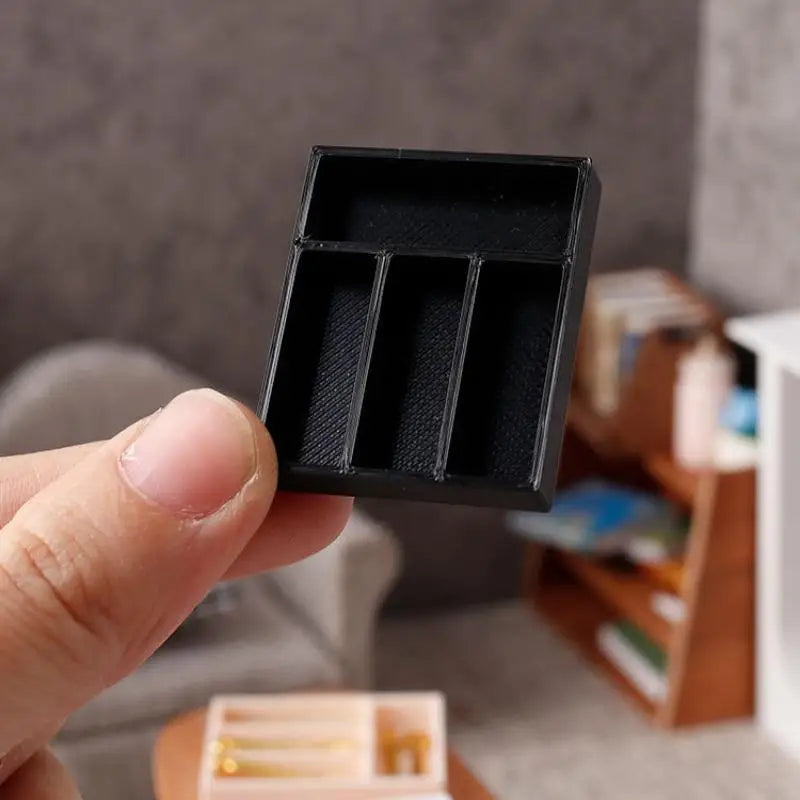 Miniature 1/12 Dollhouse Tableware Organizer, 5pcs Storage Tray for Table Drawers and Dressing Desk, Jewelry Stationery Case. Oasis Select