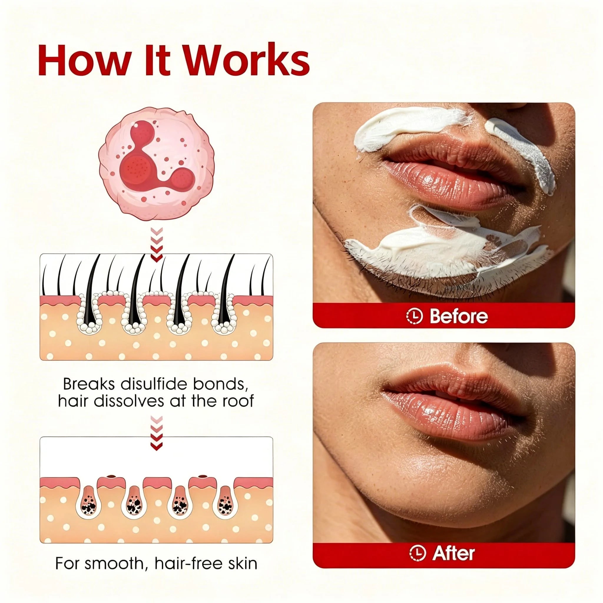 Facial Hair Remover Cream Kit for Women Coarse Gentle Depilatory epilatory Creams Face Upper Lip Chin, For Smooth Skin Cream Oasis Select