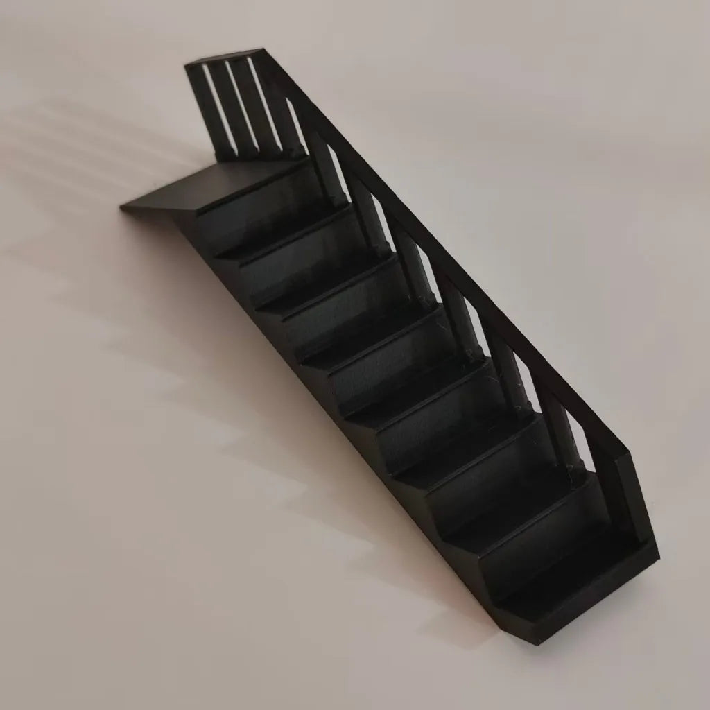1:12 Scale Miniature Staircase Model Statue Building Stairs with Railings Dollhouse & Diorama Ornament Accessory DIY Scene Decor Oasis Select