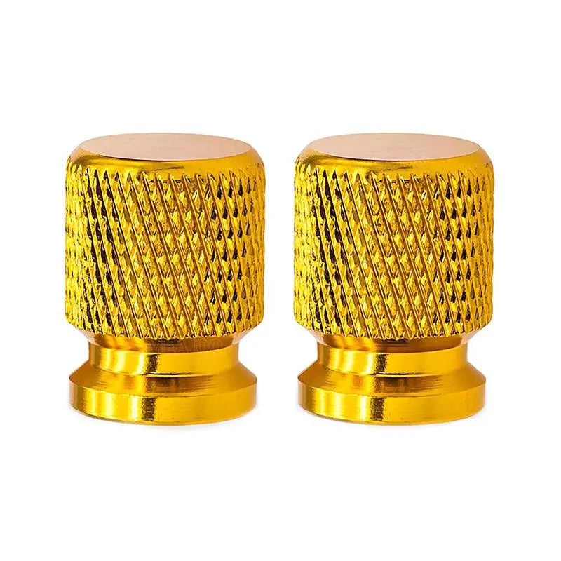 Tire Valve Stem Caps, Anodized Aluminum Wheel Valve Covers Accessories, Universal For Cars, SUVs, Bikes, Trucks And Motorcycles Oasis Select Gold