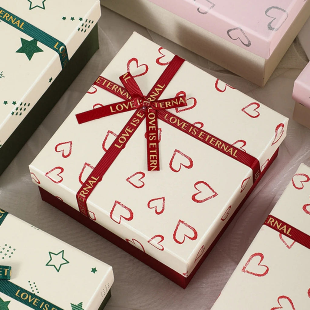 Bow Gift Box Lid-And-Base Gift Box Gift Packaging Box Elegant For Party Decorative Storage Wedding Oasis Select