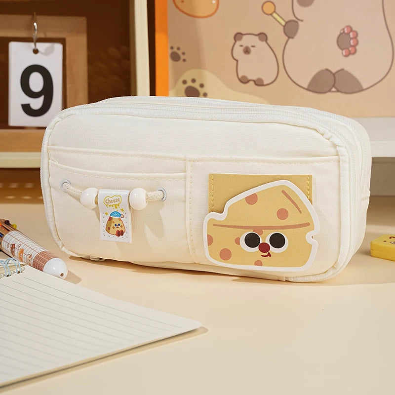 Panda Pencil Bag Green Multi-Layer Large Capacity Pensil Case Cute Cartoon Pen Holder Stationery School Supplies Gift Organizer Oasis Select A2