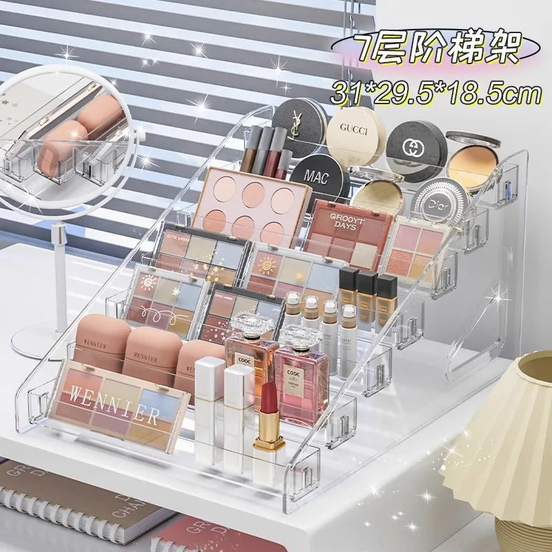 Transparent Multi-Layer Cosmetics Storage Rack & Display Stand