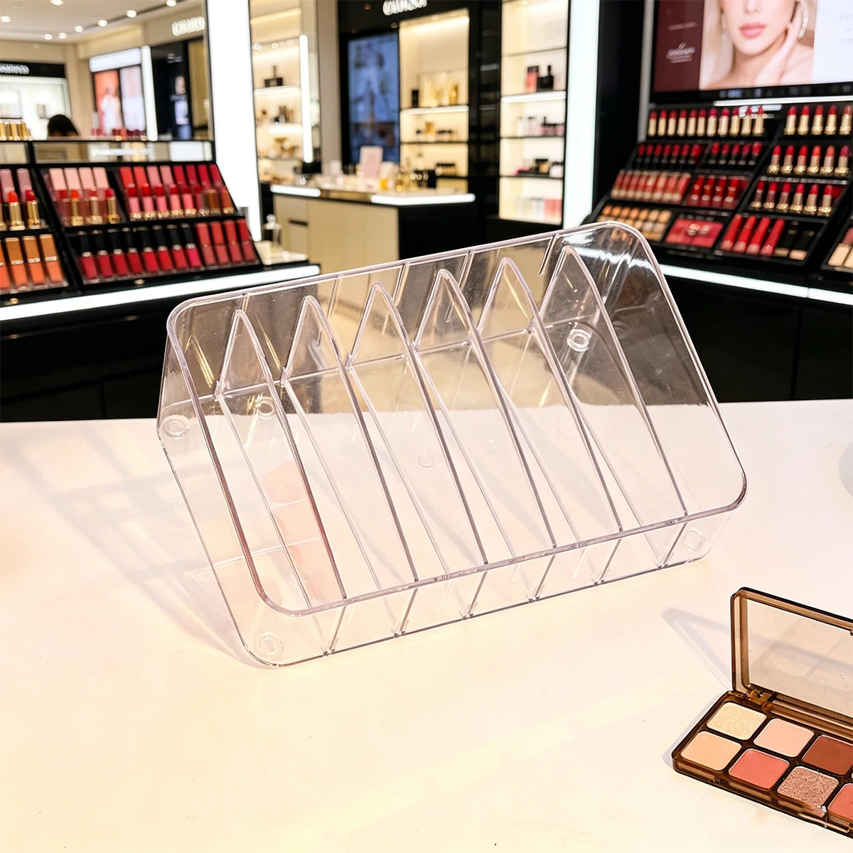 1pc Acrylic 7-Mesh Removable Lipstick Cosmetics Display Box Portable Perfume Nail Polish Desktop/Dresser Organizer Oasis Select