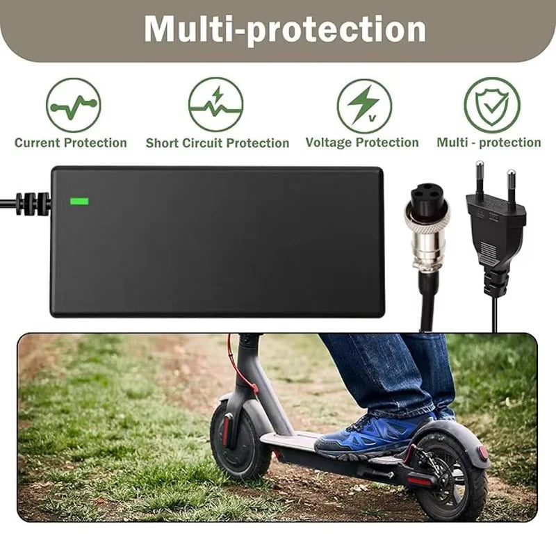 60V 67.2V 2A Lithium Battery Charger With 12mm-3pin GX16 Connector For ZERO 10X,Kaabo Mantis 10,VSETT 10+ Battery Power Adapters Oasis Select