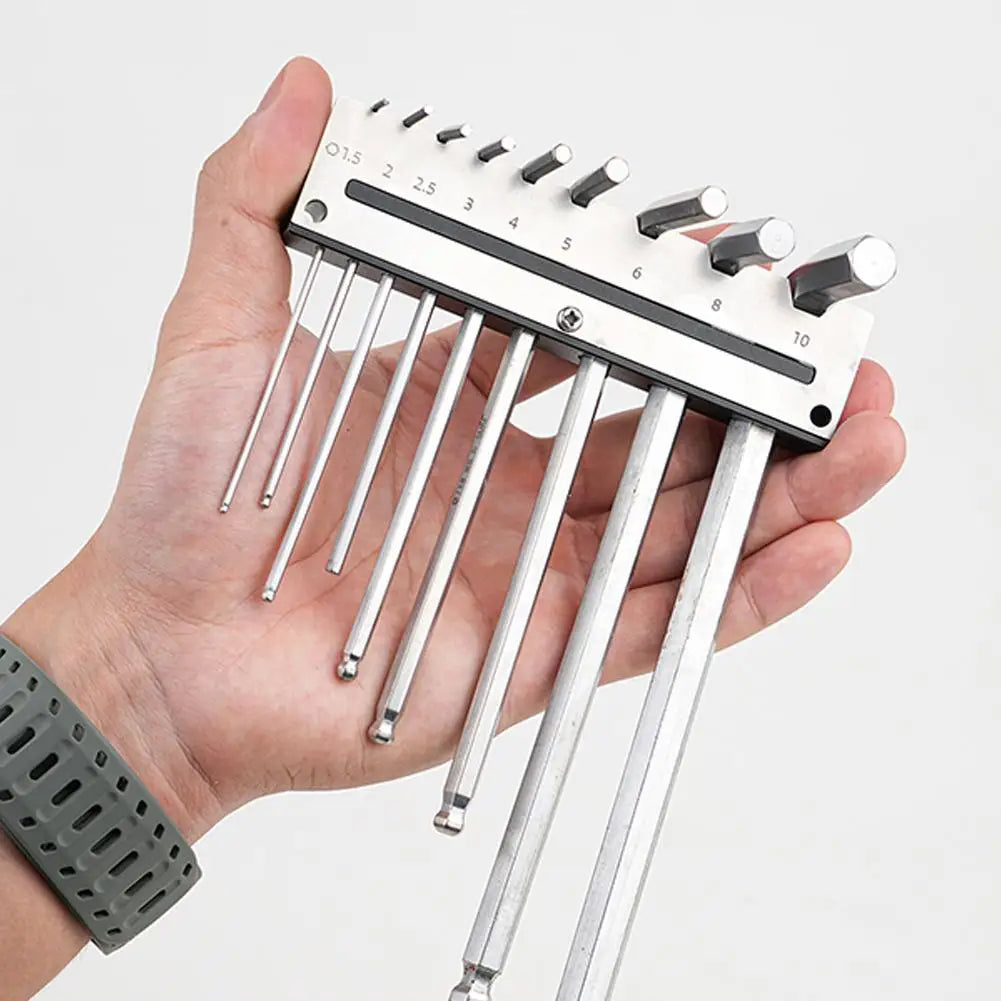 9-Slot Wall Mount Hex Key Wrench Rack Organizer – Aluminum