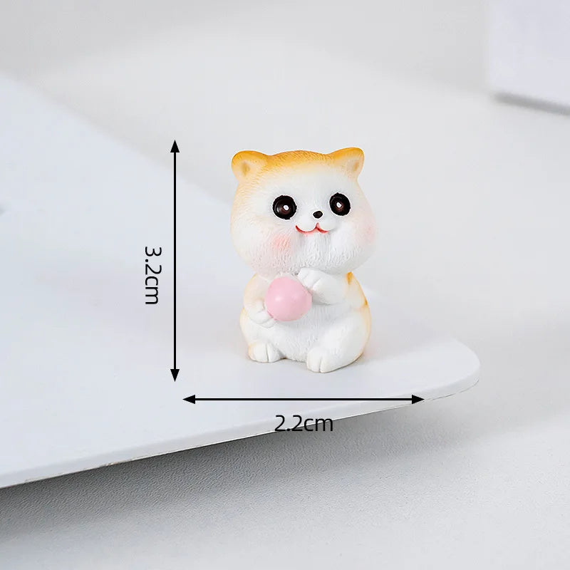 Naughty Resin Small Cat Figurine Mini Cartoon Kitten Ornaments 3D Cat Desktop Decoration Creative Car Mounted Figurines Oasis Select Style B