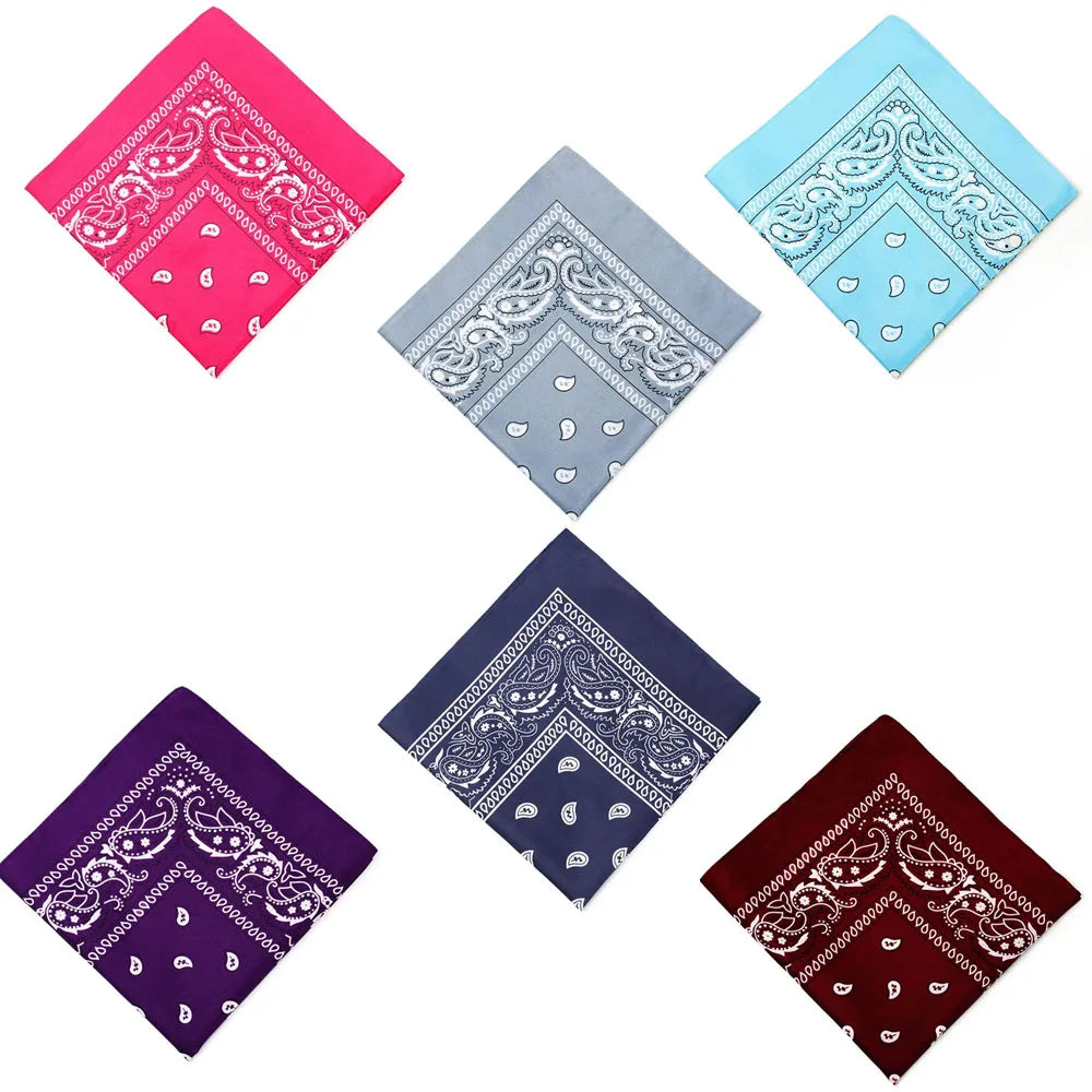 1/4/6Pcs Fashion Hip HopBlend Bandana Square Scarf Black Red Paisley Headband Printed For Women/Men/Boys/Girls Oasis Select mix 6pcs 1 55X55 cm
